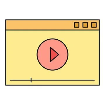 Streaming video player interface on a web browser application Stock Illustration