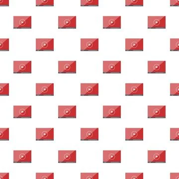 Streaming video player ui icons seamless pattern Stock Illustration