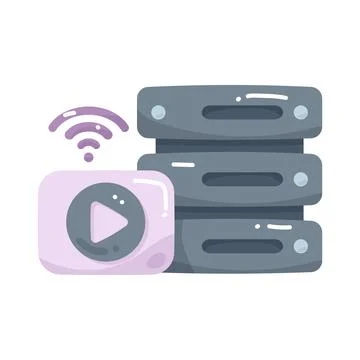 Streaming video server data Illustrazione stock