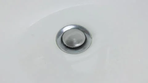 Streaming water in bathroom sink Stock Footage 150042642