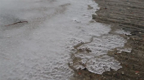 Streaming water under ice Stock Footage 39687108