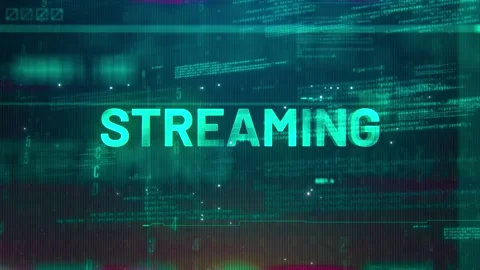 Streaming Word on High Technology Futuristic Background Stock Footage 343384613