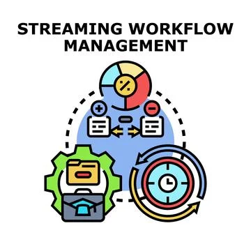 Streaming workflow management system process monitoring 스톡 일러스트