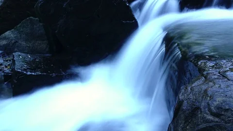 Streamlet flowing time lapse shot Stock Footage 83372186
