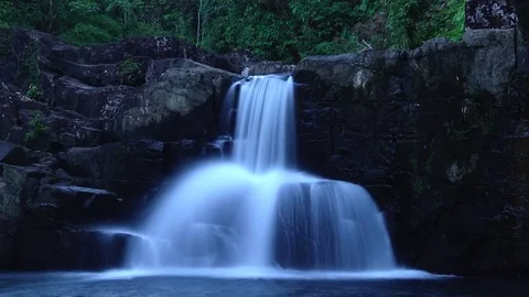 Streamlet flowing time lapse shot Stock Footage 83373281