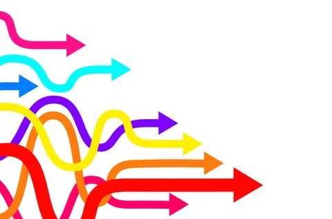 Streamline arrows process concept image. Vectorv Stock Illustration