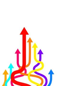 Streamline arrows process concept image. Vectorv Stock Illustration