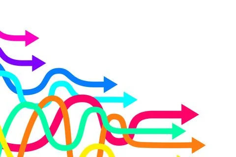 Streamline arrows process concept image. Vectorv Stock Illustration