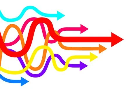Streamline arrows process concept image. Vectorv Stock Illustration