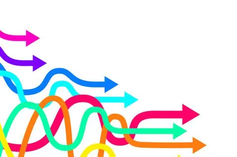 Streamline arrows process concept image. Vectorv Stock Illustration