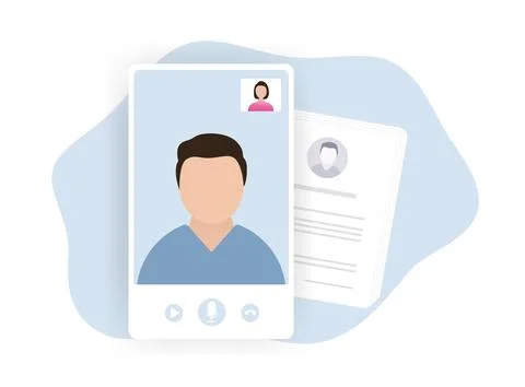 Streamline hiring process with remote video interviews. Connect with job seekers Stock Illustration