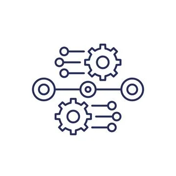 Streamline process icon, line vector 스톡 일러스트