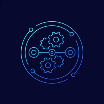 Streamline process icon, linear design Stockillustratie