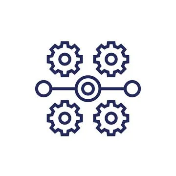 Streamline process line icon, vector 스톡 일러스트