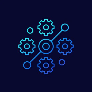 Streamline process line icon for web Stock Illustration