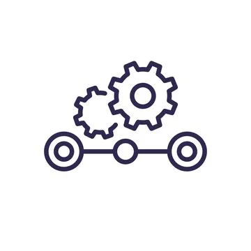 Streamline process line icon on white 스톡 일러스트