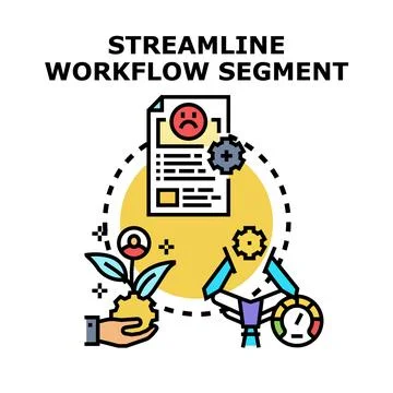 Streamline workflow segment optimizing business process Stock Illustration