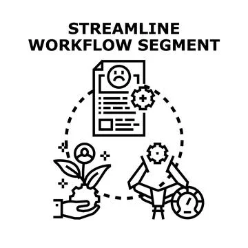Streamline workflow segment optimizing business process 스톡 일러스트