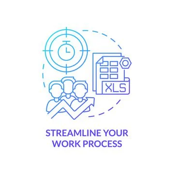Streamline your work process blue gradient concept icon Illustrazione stock