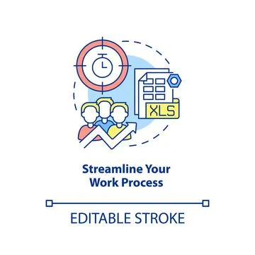 Streamline your work process concept icon Illustrazione stock