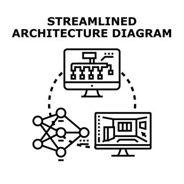 Streamlined architecture diagram visualization concept Stock Illustration