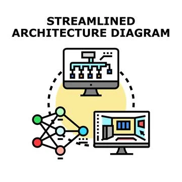 Streamlined architecture diagram visualization concept Stock Illustration