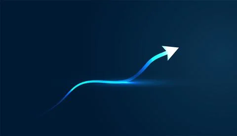 Streamlined arrows act as living Charts, visualizing the fluid movement of .. Stock Illustration