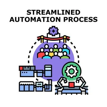 Streamlined automation process developing factory production optimization Illustrazione stock