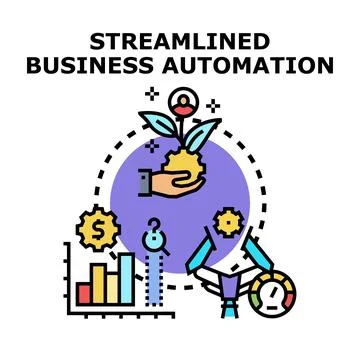 Streamlined business automation concept vector illustration Stock Illustration