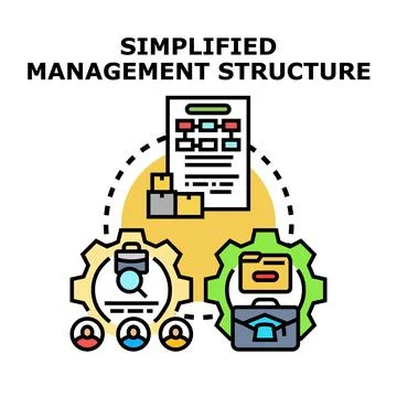 Streamlined business management structure concept illustration Stock Illustration