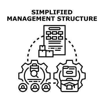Streamlined business management structure concept illustration Stock Illustration