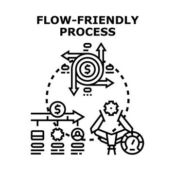 Streamlined business process flow optimization concept Stock Illustration