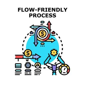 Streamlined business process flow optimization concept Stock Illustration