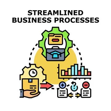Streamlined business processes improving workflow optimization concept イラスト素材