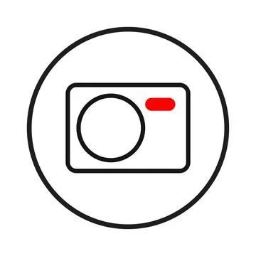 A streamlined camera icon represents capturing moments and the essence of p.. Stock Illustration