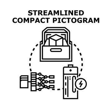 Streamlined compact pictogram depicting an efficient process Illustrazione stock
