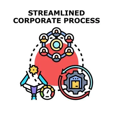 Streamlined corporate process optimizing business operations management 스톡 일러스트