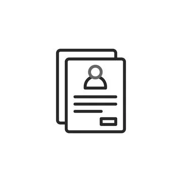 Streamlined document outlines illustrating professional profile with headsh.. 스톡 일러스트