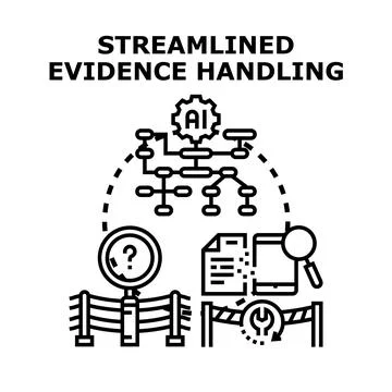 Streamlined evidence handling process with artificial intelligence Stock Illustration