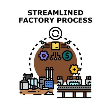 Streamlined factory process with optimized workflow production Stock Illustration