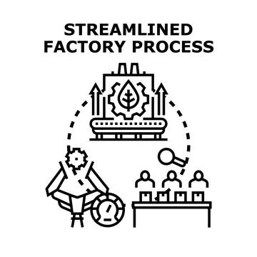 Streamlined factory process vector concept illustrating efficient production Stock Illustration