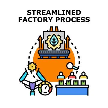 Streamlined factory process vector concept illustrating efficient production Stock Illustration