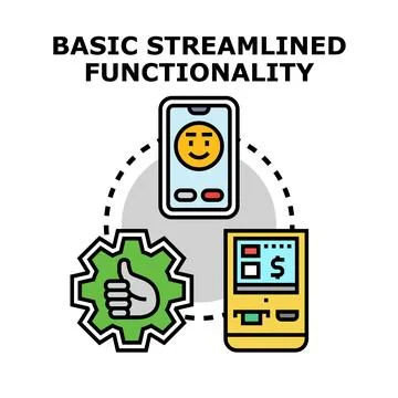 Streamlined functionality concept for user interaction flow Stock Illustration