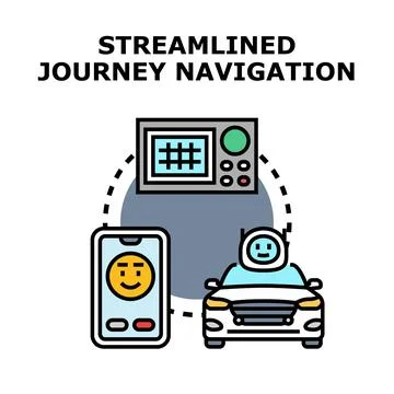 Streamlined journey navigation concept vector illustration 스톡 일러스트