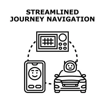 Streamlined journey navigation concept vector illustration Stock Illustration
