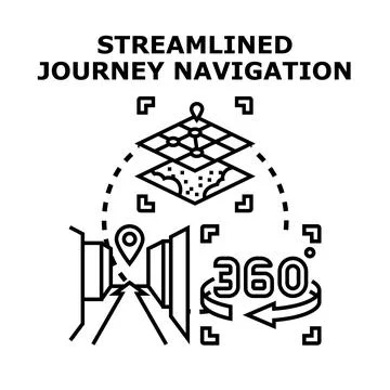 Streamlined journey navigation digital concept vector illustration Stock Illustration