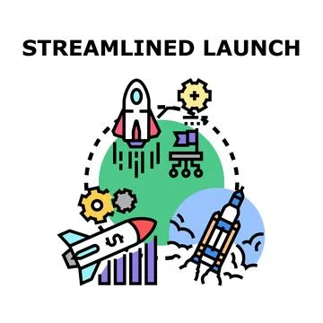 Streamlined launch concept illustrating business success Stock Illustration