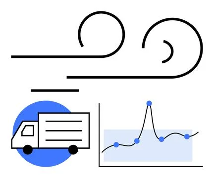 Streamlined Logistics and Data Analysis for Optimized Supply Chain Efficiency Illustrazione stock