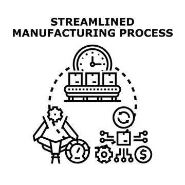 Streamlined manufacturing process optimizing industrial production Illustrazione stock