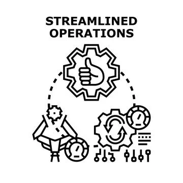 Streamlined operations process optimizing business flow Stock Illustration